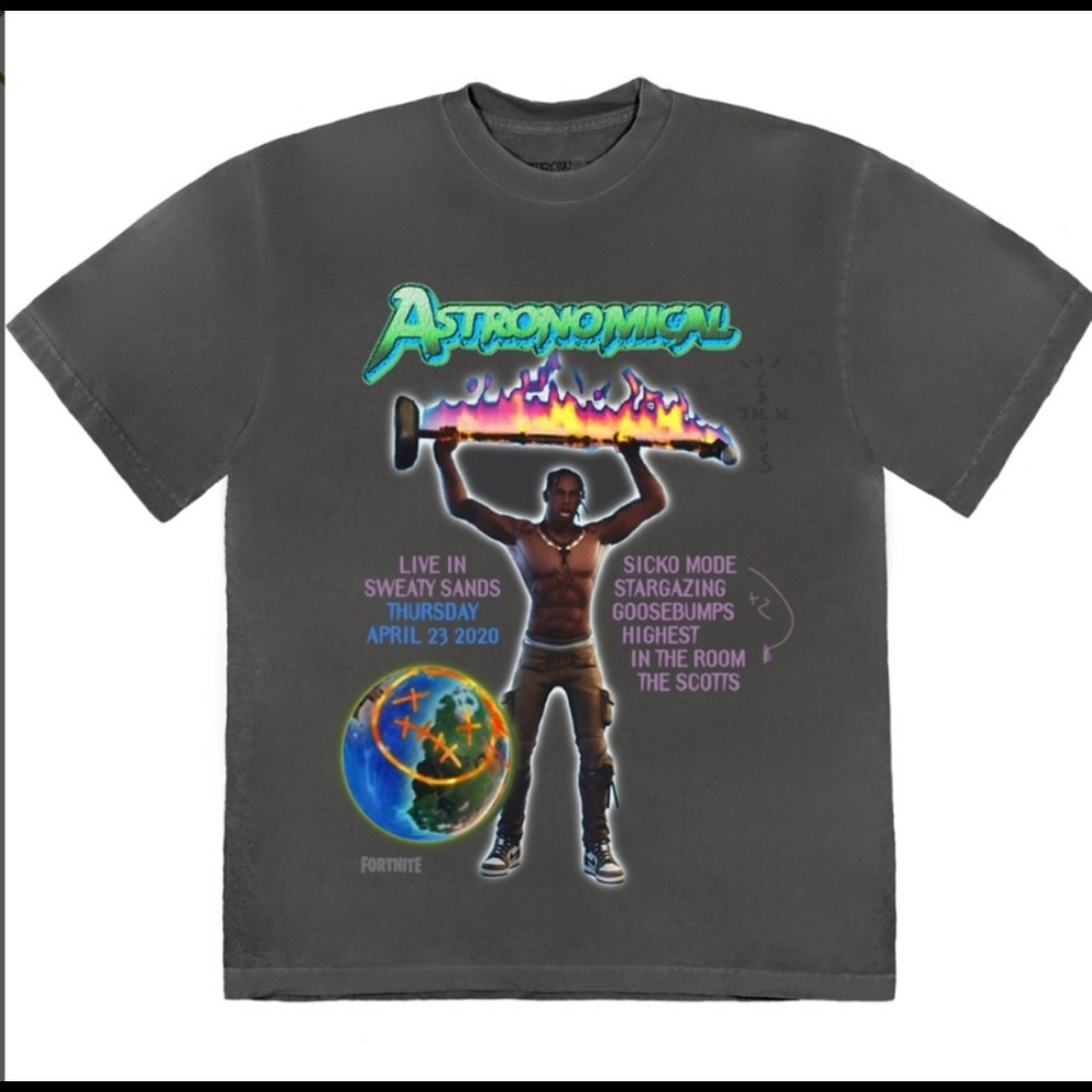 Travis Scott Cactus Jack Astronomical Back Bling T Shirt